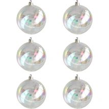 Ej.life - 6 Boules de Noël Transparentes à Remplir & Décorer (6cm) - Ornement de Sapin à Suspendre Personnalisé - Déco diy pour Noël, Mariages,