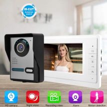 Ej.life - 7 pouces lcd vidéo porte téléphone sonnette interphone caméra moniteur système de sécurité à domicile 110-240V (ue)