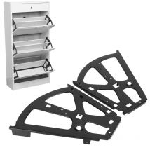 Charnière d'Armoire à Chaussures, 2 Couches Armoire à Chaussures Flip Plate Cadre Étagère à Chaussures Charnières Chaussures Tiroir Tournant Rack