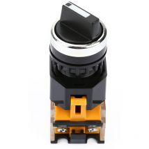 Ej.Life Commutateur Rotatif, Bouton Rond 22 mm, Sélecteur Rotatif étanche 2 Positions Nc + No Autobloquant