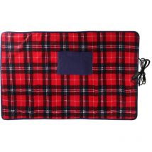 Ej.life - Couverture électrique pour Voiture - 88 x 65 cm - Couverture chauffante Douce Double Couche - Couverture chauffante à Carreaux pour