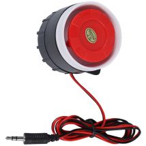 Ej.life - dc 12V Mini sirène Filaire sirène 120 db Système d'alarme sonore sirène pour la sécurité à la Maison, Rouge