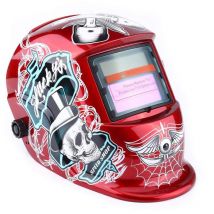 Ej.life - Casque de Soudage, Masque de Soudage Protection de Soudeur Automatique pour Plus des Modes tig mig mag Pirate Rouge 22.5 x 18 x 28cm
