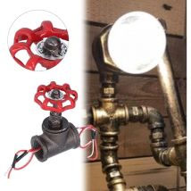 Ej.life - Interrupteur de Lumière Industriel Rotatif en Fer de Vanne D'arrêt Vintage 3/4in avec Fil électrique pour la Décoration de la Maison