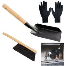Kit de brosses à cendres pour cheminée : manche en bois, brosse à charbon et foyer avec , à cendres pour cheminée a - Ej.life