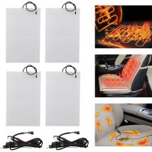 Kit de coussins chauffants universels pour siège chauffant de voiture en fibre de carbone 4pcs avec interrupteur rond - Ej.life