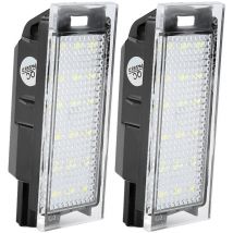 Lampe de licence, 2 pièces lampe de plaque d'immatriculation led de voiture adaptée pour/Twingo/Clio/Megane/Lagane (18pcs perles lumineuses led)