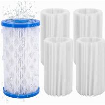 Ej.life - Lot de 5 cartouches filtrantes pour piscine - Filtre spa - Pour pompe de filtration Intex Bestway - Accessoires de type a et c a