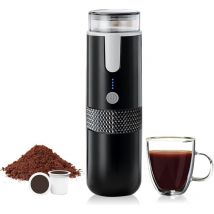 Machine à café portable compatible avec les capsules de tasse k Café moulu Cafetière à main à commande manuelle pour le camping, la randonnée