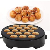 Ej.life - Machine Takoyaki, Takoyaki lectrique en Fonte Pancake Ball Maker avec 18 cavits Poffertjes Pole Revtement Antiadhsif, pour la Fabrication