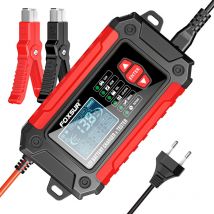 Ej.life - Mainteneur de Chargeur de Batterie pour Voiture et Moto Intelligent 6A 12V, Chargeur Batterie et Automatique Réparation Fonction Camion,