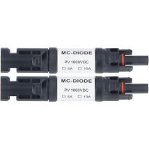 Ej.life - Conector solar mc‐d de 2 piezas, 1000 v, fotovoltaico, con diodo antirretroceso integrado, IP68, resistente al agua para conexión de