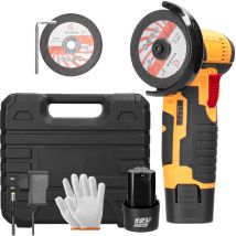 Ej.life - Mini Meuleuse d'angle Sans Fil, Outil de meulage électrique 76mm 19500 tr/min, broyeur portable pour couper l'acier de pierre de bois de