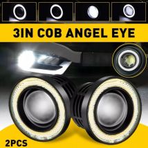 Phare Antibrouillard Angel Eye de Voiture, 3in led Angel Eyes de Voiture Antibrouillard Haute luminosité IP65 étanche dc 12V Universel 3200LM 10W