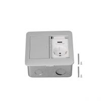 Prise électrique au Sol AC250V Prise Encastrée étanche 2 Prises eu Prise de Courant(Gris Argenté) - Ej.life