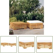 Ej.life - The Living Store Salon de jardin 2 pcs Bois de teck massif - Ensemble Salon De Jardin - Meubles De Jardin - Salon D'extérieur - Table Basse