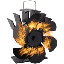 Ej.Life Ventilateur de poêle à 6 pales pour poêle à bois, répartition efficace de la chaleur pour poêle à bois et poêle à bois