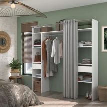 Ekipa Ekipa Kleiderschrank Weiß Minimalistisches Design 198x40x203 Cm