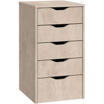 Muebles Pitarch - eko Commode 5 tiroirs Chêne Couleur Aurora Bureau Meubles de rangement modernes 71x40x43 cm