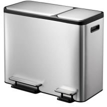 Tretmülleimer EcoCasa 30 L+15 l Mattsilber EKO