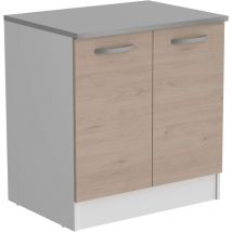 Miroytengo - Eko Lower Kitchen Module 2 portes Oak Jackson et Blanco 80x60cm