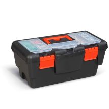 Eko Toolbox 16 – Werkzeugkasten – 40 x 20 x 17,5 cm – Schwarz mit roten Details