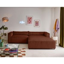 Lisa Design - Ela - rechts - 4 sitzplätze - großer geripptem cord - terrakotta