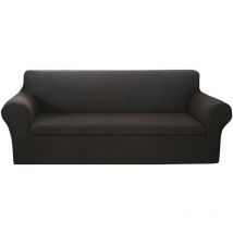 Elastic Stretch Sofa Cover Solid Color Sofa Cover (Black, 1 Seat)