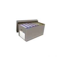 Elba - Archivschachtel tric 37 x 32,2 x 62,2 cm (b x h x t) din A4 mit Archivdruck Wellpappe grau/weiß
