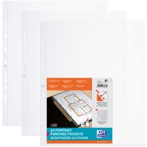 Elba Oxford Embossed Punched Pockets A3 Portrait Clear Spine (Pack 25) 400005480