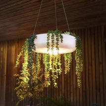 Elba 39 cm Hängeleuchte mit warmem LED-Licht und wiederaufladbarem Akku. Hergestellt in Spanien.