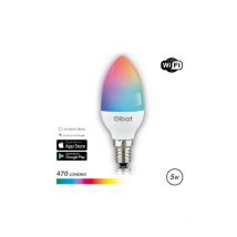 Elbat lampadina a led smart wi-fi c37 e14 5w 470lm rgb - temperatura da 2700k a 6000k - controllo vocale - telecomando - 3 modalità di colore: