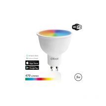 Elbat led bulb smart wi-fi gu10 5w 470lm rgb - température 2700k à 6000k - commande vocale - télécommande - 3 modes de couleur : froid, naturel et