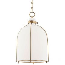 Eldridge Suspension 1 Lumière b Laiton, Verre