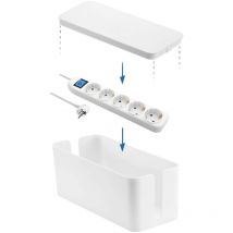 Electraline - 300170 Organizer Box con Ciabatta a 5 Prese con Interruttore, Cavo 1,5 m/Multipresa/Presa da Tavolo Ciabatta Weib
