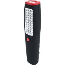 58063 Torcia da Lavoro 30 7 led Faro Frontale,con Gancio e Calamita Magnetica sul Retro, Soft Touch Ergonomica Antiscivolo, Nero/Rosso - Electraline