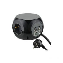 Electraline - 62080 62078 mini cube multiprise 3 prises avec 4 17 w (2 type c pd compatible avec la dernière technologie + 2 usb a