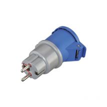 ELECTRALINE - Adaptateur mâle 16A vers femelle IEC 16A 2P+T 250V