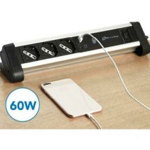 Electraline - mehrfachsteckdosen-tischplatte mit computerladegerÄt pd typ c 60w 61907