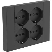 Wandsteckdose 4 schuko schwarz - 22115 - Electraline
