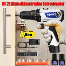 Dayplus - Electric Drill Cordless Drilling Power Screwdriver Handheld Screwdriver Drill 2pcs Rechargeable Battery