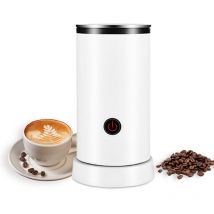 Decdeal - Electric Milk Frother 4-in-1 600W 240ml/8.12oz Hot and Cold Milk Foamer Silent Operation Anti Slip Stainless Steel Milk Steamer for Latte