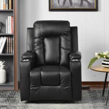 Electric Power Lift Recliner Chair Sofa for Elderly, 3 Positions, Side Pockets and 2 Cup Holders, Remote control, Faux Leather
