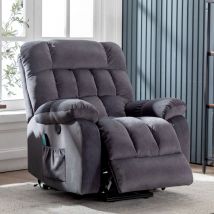 Electric Power Lift Recliner Chair Sofa with Massage and Heat for Elderly 2 Side Pockets usb Ports Single Recliner Chairs for Living Room Overstuffed