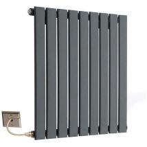 Electric Single Flat Panel Radiator 600mm High 612mm Wide – Anthracite
