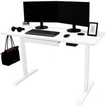 Electric Standing Desk 140cm x 60cm White Height Adjustable