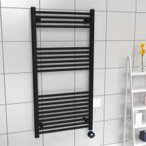 Electric Towel Radiator - Black - 1200 mm x 600 mm
