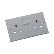 SMJ - Double Socket, Switched, Double Pole, 13A - White