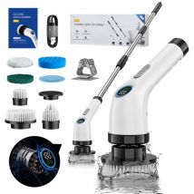Electrique Nettoyage Rotative,sans Fil avec 7 Têtes de Nettoyage Voiture Remplaçables,2 Vitesses Réglables, Brosse Rotative Nettoyage pour Salle de