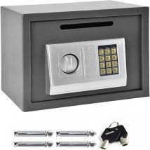 Briefness - Electronic Digital Safe Box Large 16 Litre Volume for Home Hotel Security with 4 Locking Bolts and 2 Keys Wall or Floor Mounted